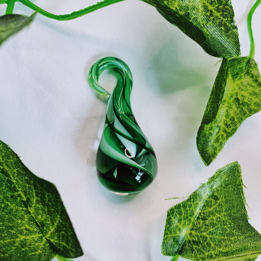 Handmade Green Glass Pendant (Necklace)